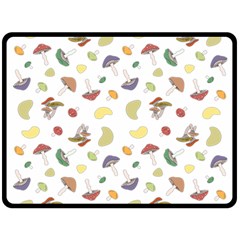 Mushrooms Pattern Double Sided Fleece Blanket (large)  by Famous