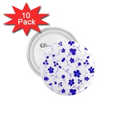 Sweet Shiny Flora Blue 1 75  Buttons (10 Pack) by ImpressiveMoments