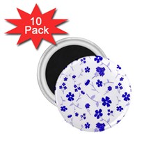 Sweet Shiny Flora Blue 1 75  Magnets (10 Pack)  by ImpressiveMoments