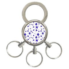 Sweet Shiny Flora Blue 3-ring Key Chains by ImpressiveMoments