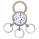 Sweet Shiny Flora Blue 3-Ring Key Chains Front