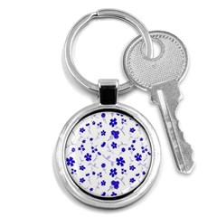 Sweet Shiny Flora Blue Key Chains (round)  by ImpressiveMoments