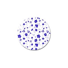 Sweet Shiny Flora Blue Golf Ball Marker by ImpressiveMoments