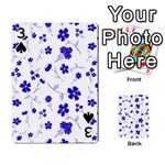 Sweet Shiny Flora Blue Playing Cards 54 Designs  Front - Spade3