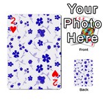 Sweet Shiny Flora Blue Playing Cards 54 Designs  Front - Heart2