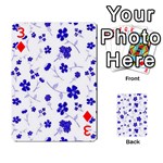 Sweet Shiny Flora Blue Playing Cards 54 Designs  Front - Diamond3