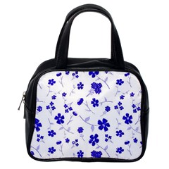 Sweet Shiny Flora Blue Classic Handbags (one Side) by ImpressiveMoments