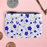 Sweet Shiny Flora Blue Mini Coin Purses Front