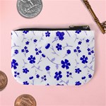 Sweet Shiny Flora Blue Mini Coin Purses Back