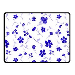 Sweet Shiny Flora Blue Fleece Blanket (small) by ImpressiveMoments