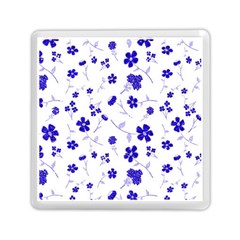 Sweet Shiny Flora Blue Memory Card Reader (square)  by ImpressiveMoments