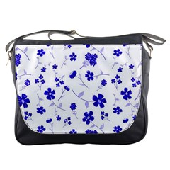 Sweet Shiny Flora Blue Messenger Bags by ImpressiveMoments