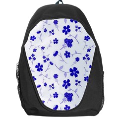 Sweet Shiny Flora Blue Backpack Bag by ImpressiveMoments