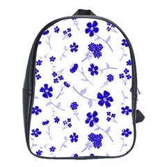 Sweet Shiny Flora Blue School Bags (xl)  by ImpressiveMoments