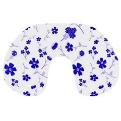 Sweet Shiny Flora Blue Travel Neck Pillows by ImpressiveMoments