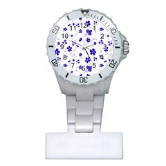 Sweet Shiny Flora Blue Nurses Watches by ImpressiveMoments