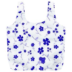 Sweet Shiny Flora Blue Full Print Recycle Bags (l)  by ImpressiveMoments