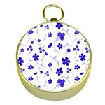 Sweet Shiny Flora Blue Gold Compasses Front