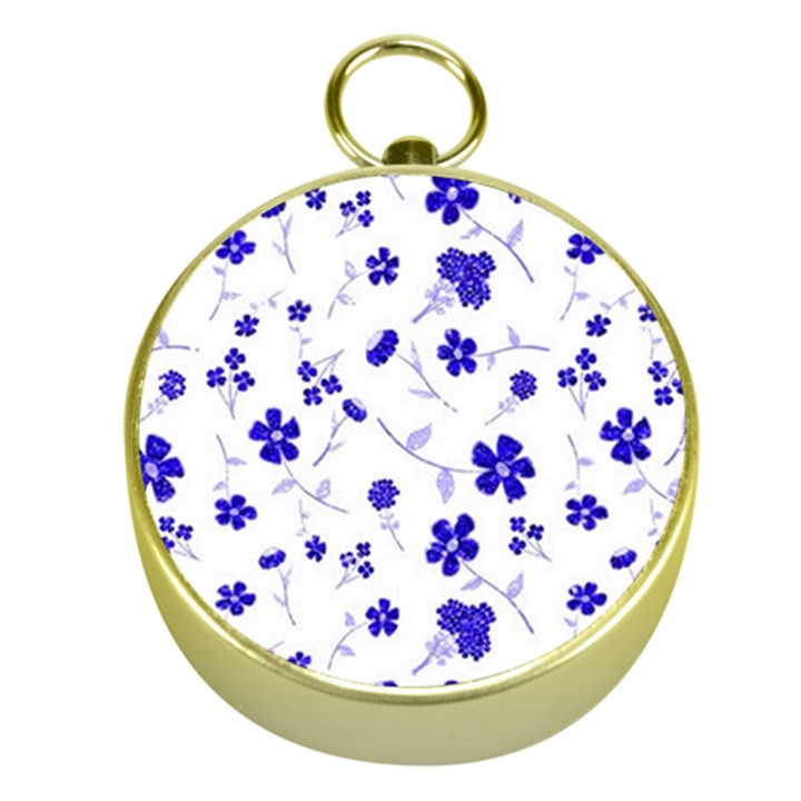 Sweet Shiny Flora Blue Gold Compasses