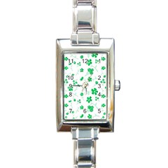 Sweet Shiny Floral Green Rectangle Italian Charm Watches by ImpressiveMoments