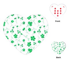 Sweet Shiny Floral Green Playing Cards (heart)  by ImpressiveMoments