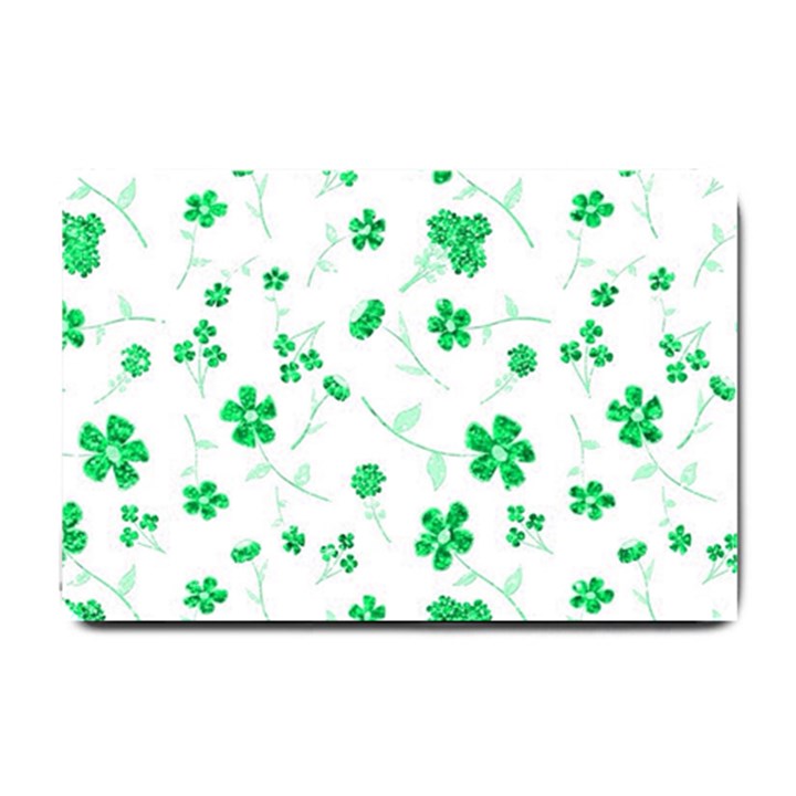 Sweet Shiny Floral Green Small Doormat 