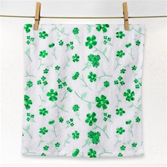 Sweet Shiny Floral Green Face Towel