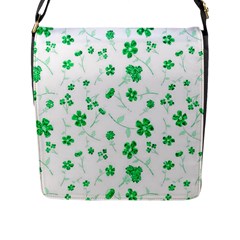 Sweet Shiny Floral Green Flap Messenger Bag (L) 