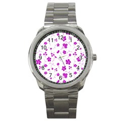 Sweet Shiny Floral Pink Sport Metal Watches by ImpressiveMoments