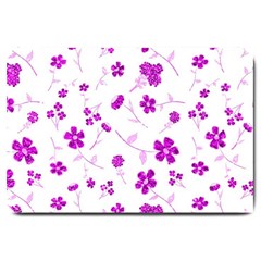 Sweet Shiny Floral Pink Large Doormat  by ImpressiveMoments