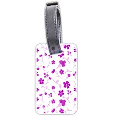 Sweet Shiny Floral Pink Luggage Tags (one Side)  by ImpressiveMoments