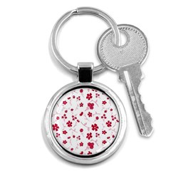 Sweet Shiny Floral Red Key Chains (round)  by ImpressiveMoments