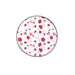 Sweet Shiny Floral Red Hat Clip Ball Marker (10 Pack) by ImpressiveMoments