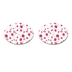 Sweet Shiny Floral Red Cufflinks (oval) by ImpressiveMoments