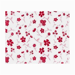 Sweet Shiny Floral Red Small Glasses Cloth (2-side) by ImpressiveMoments