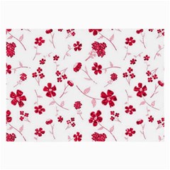 Sweet Shiny Floral Red Large Glasses Cloth (2-side) by ImpressiveMoments