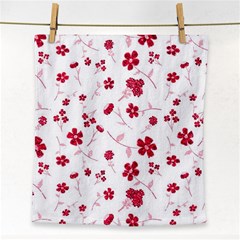 Sweet Shiny Floral Red Face Towel by ImpressiveMoments