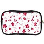 Sweet Shiny Floral Red Toiletries Bags 2-Side Front