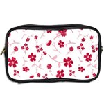 Sweet Shiny Floral Red Toiletries Bags 2-Side Back