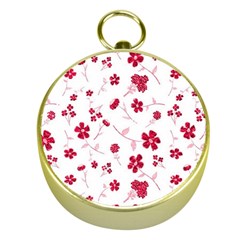 Sweet Shiny Floral Red Gold Compasses by ImpressiveMoments