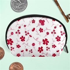 Sweet Shiny Floral Red Accessory Pouches (large)  by ImpressiveMoments