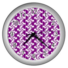 Candy Illustration Pattern Wall Clocks (silver)  by GardenOfOphir