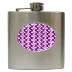 Candy Illustration Pattern Hip Flask (6 oz) Front