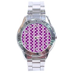 Candy Illustration Pattern Stainless Steel Men s Watch by GardenOfOphir