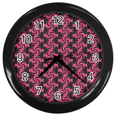 Candy Illustration Pattern Wall Clocks (black) by GardenOfOphir