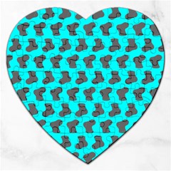 Cute Baby Socks Illustration Pattern Jigsaw Puzzle (heart)