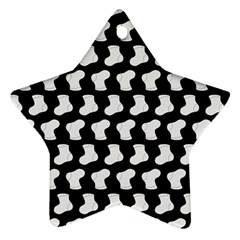 Black And White Cute Baby Socks Illustration Pattern Ornament (star) 