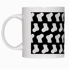 Black And White Cute Baby Socks Illustration Pattern White Mugs by GardenOfOphir