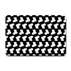 Black And White Cute Baby Socks Illustration Pattern Small Doormat  by GardenOfOphir