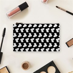 Black And White Cute Baby Socks Illustration Pattern Cosmetic Bag (small)  by GardenOfOphir